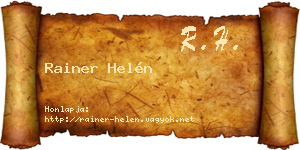 Rainer Helén névjegykártya